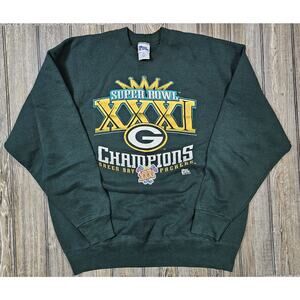 Vtg Green Bay Packers Super Bowl XXXI 31 Sweater USA Mens XXL 1997 Pro Player